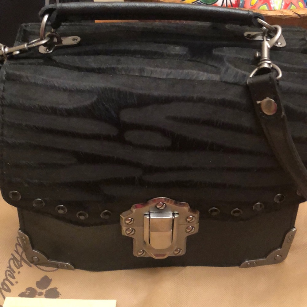 Patricia Nash Stella Black Zebra Calf Hair Purse